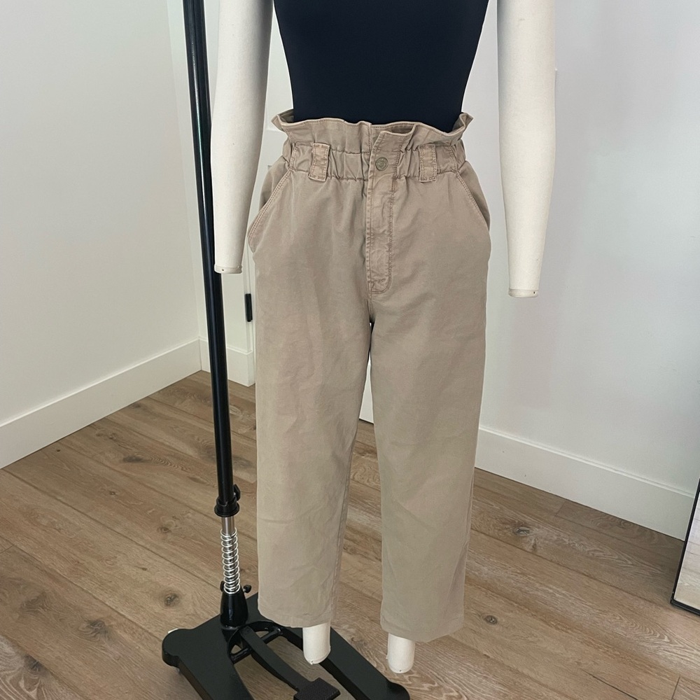 MOTHER Women’s paper bag waist Khaki pants
